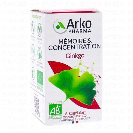 ARKOPHARMA Arkogelules - Ginkgo Bio (flacon 45 gélules)