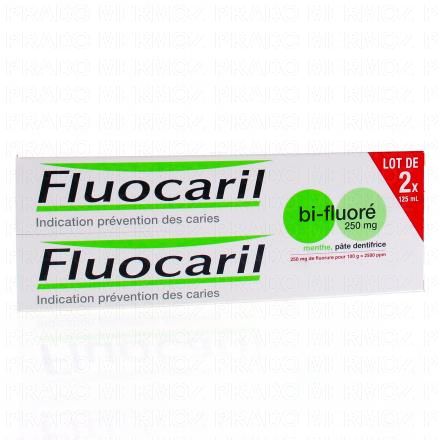 FLUOCARIL bi-fluoré 250mg menthe (lot de 2 tubes x 125ml)
