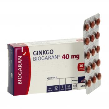 Ginkgo biogaran 40 mg boîte de 30 comprimés (médicament Ginkgo biogaran 40 mg boîte de 30 comprimés (médicament