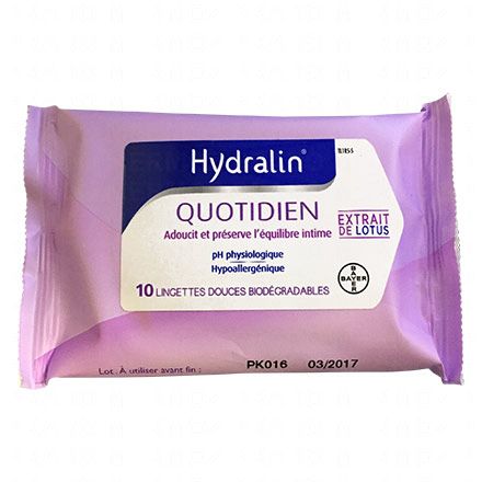 HYDRALIN Quotidien - Lingettes douces x10