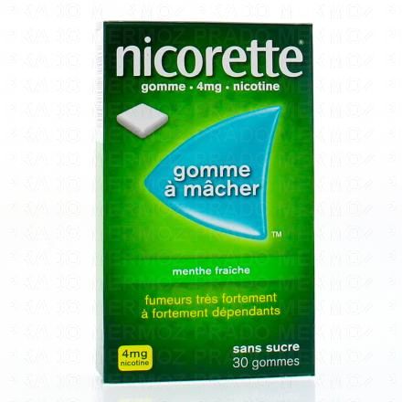 NICORETTE Menthe fraîche 4 mg sans sucre (boîte de 30 gommes)