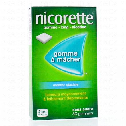 NICORETTE Menthe glaciale 2 mg sans sucre (boîte de 30 gommes)
