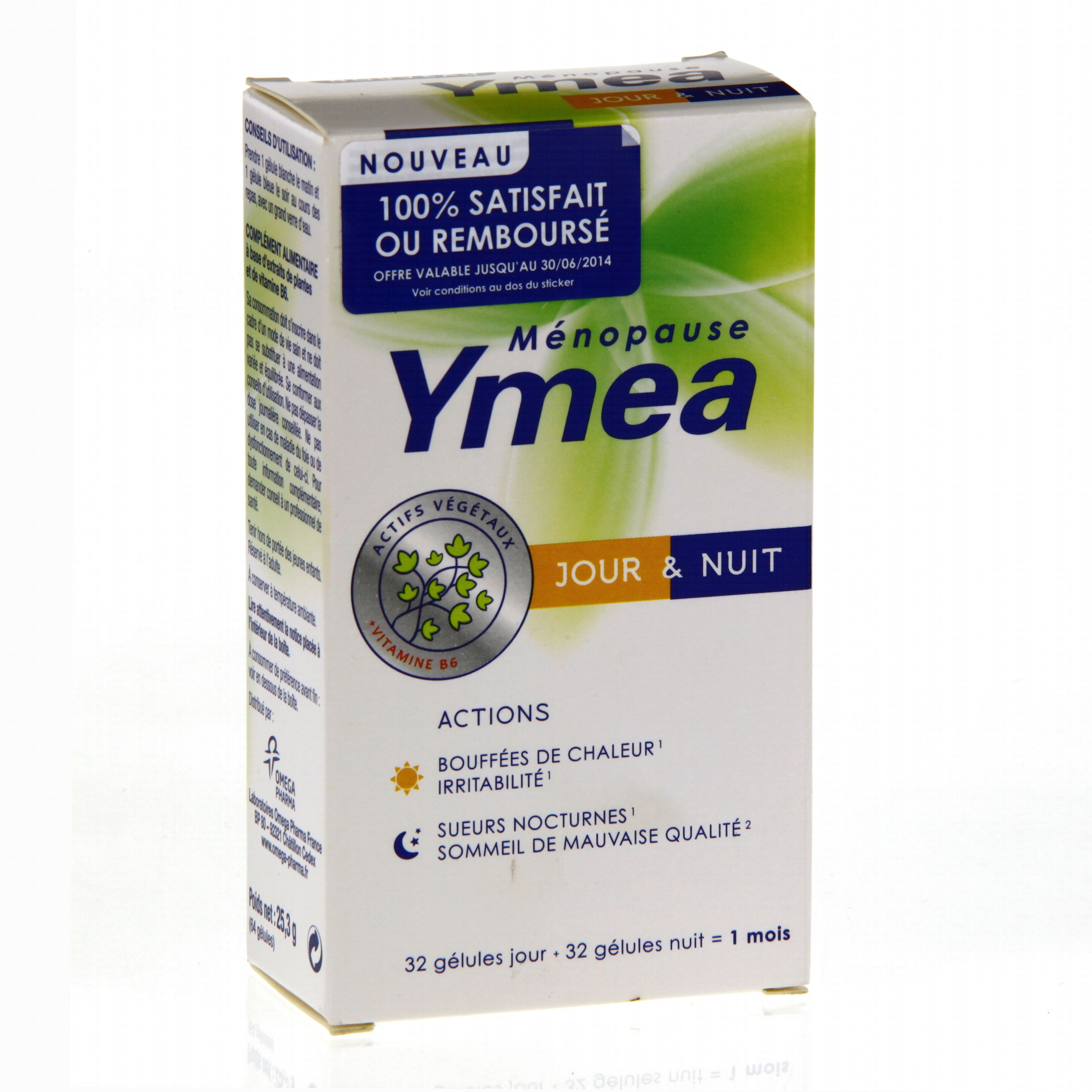 OMEGA PHARMA Ymea ménopause jour nuit boîte 64 gélules OMEGA PHARMA Ymea ménopause jour nuit boîte 64 gélules
