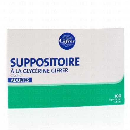SUPPOSITOIRES à la GLYCERINE Adultes GIFRER (boîte de 100 suppositoires)
