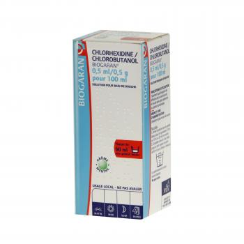 BIOGARAN Chlorhexidine / chlorobutanol 0,5ml / 0,5g pour 100ml