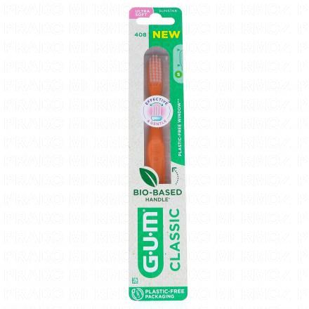 GUM Classic - Brosse &Agrave; Dents Bio-Sourc&eacute;e Ultra Souple 15/100e Compacte