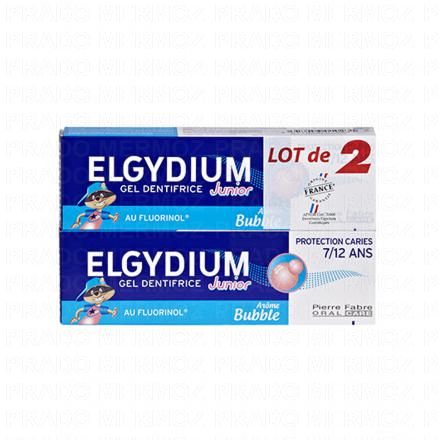 ELGYDIUM Dentifrice junior bubble 7/12ans (2 x 50ml)