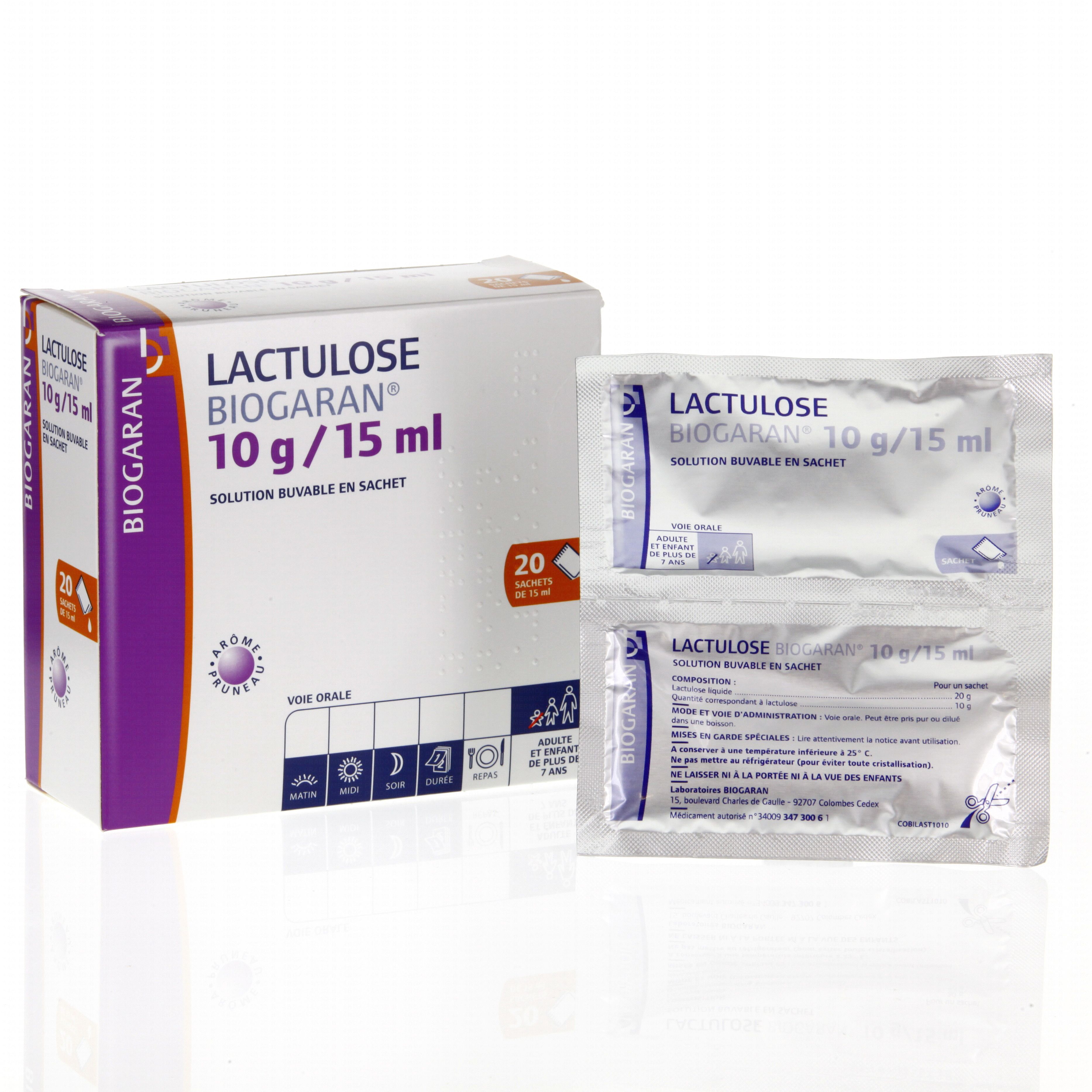 BIOGARAN Lactulose 10g / 15ml boîte de 20 sachets (médicament conseil ...