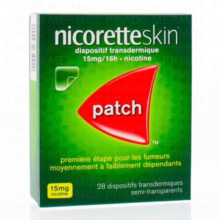 Nicoretteskin 15 mg/16 heures (bo&icirc;te de 28 sachets)
