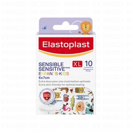 ELASTOPLAST Enfants - Pansements Sensible XL 6x7cm bo&icirc;te de 10