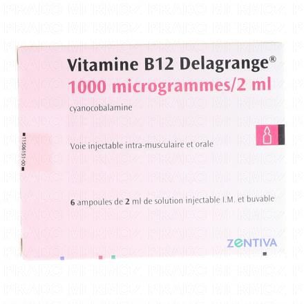 SANOFI Vitamine B12 Delagrange 1000µg/2ml x6 ampoules