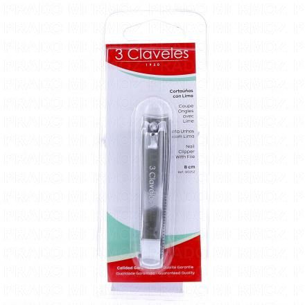 3 CLAVELES Coupe ongles avec lime (grand mod&egrave;le 8 cm)