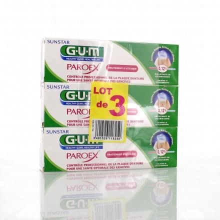 GUM PAROEX gel dentifrice (lot de 3 x 75ml)