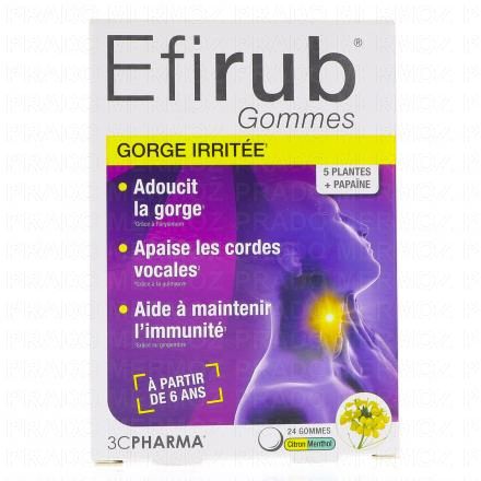 3C PHARMA Efirub - Gommes au citron x24