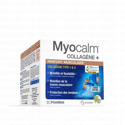 3C PHARMA Myocalm - Collag&egrave;ne+ renfort musculaire x30 sachets