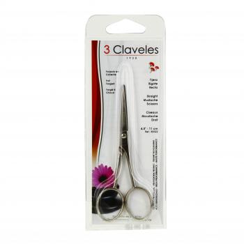 3 CLAVELES Ciseaux droits &agrave; moustache