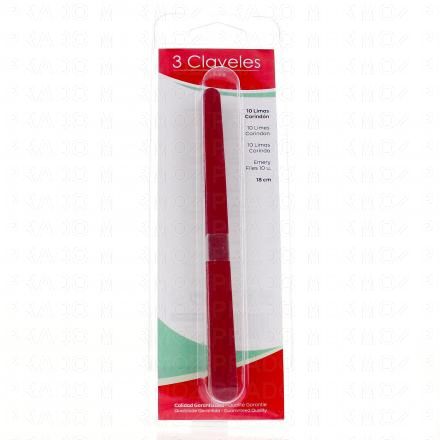 3 CLAVELES Lime &agrave; ongles corindon flexible 18 cm