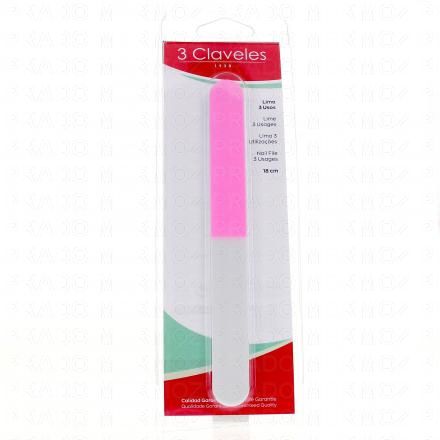 3 CLAVELES Lime &agrave; ongles flexible 3 usages &agrave; corindon fleurie 18 cm