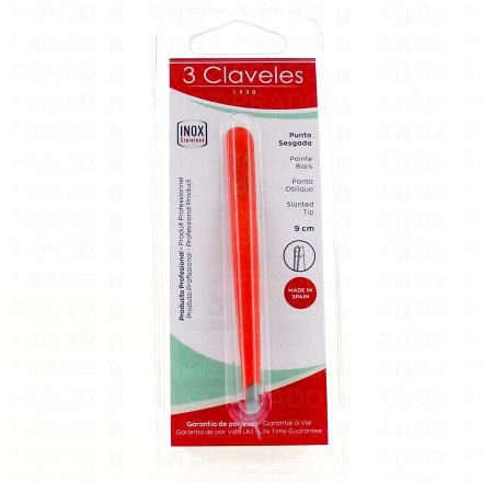 3 CLAVELES Pince &agrave; &eacute;piler biais en inox orange 9 cm