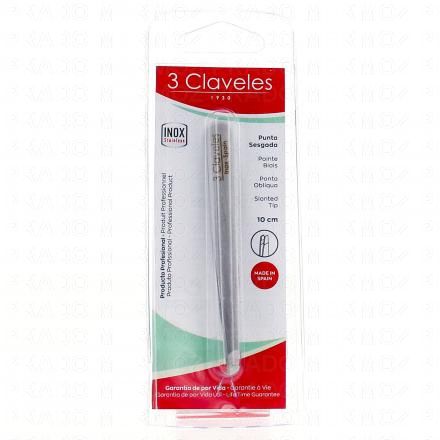 3 CLAVELES Pince &agrave; &eacute;piler pointe biais acier inox 10 cm