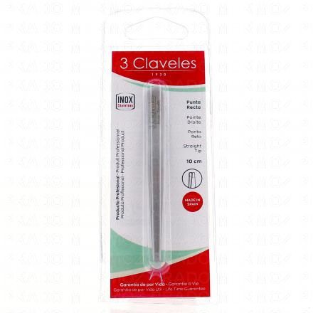 3 CLAVELES Pince &agrave; &eacute;piler mors droits en inox 10 cm