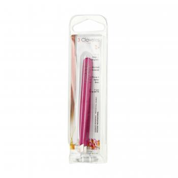 3 CLAVELES Pince &agrave; &eacute;piler biais en inox rose 9 cm
