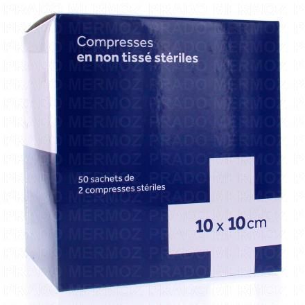 3M Compresse non tissée stérile (taille 10x10cm boite de 50x2)