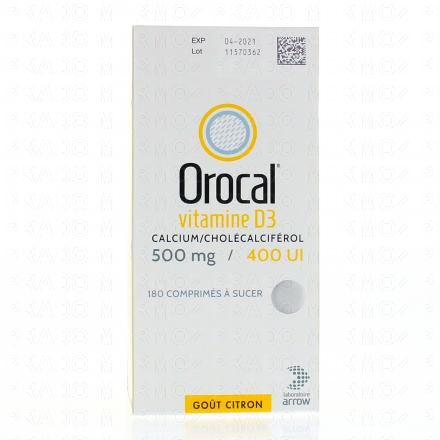 Orocal vitamine d3 500 mg/400 u.i. (bo&icirc;te de 180 comprim&eacute;s)