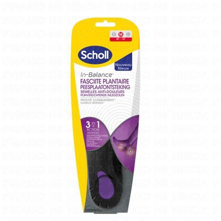SCHOLL In-Balance - Semelles Anti-Douleurs Fasciite Plantaire (taille 40/42)