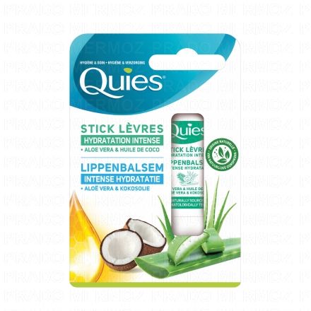 QUIES Stick l&egrave;vres hydratation intense aloe vera et coco 4.5g