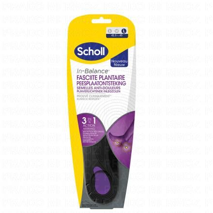 SCHOLL In-Balance - Semelles Anti-Douleurs Fasciite Plantaire (taille 42.5/45)