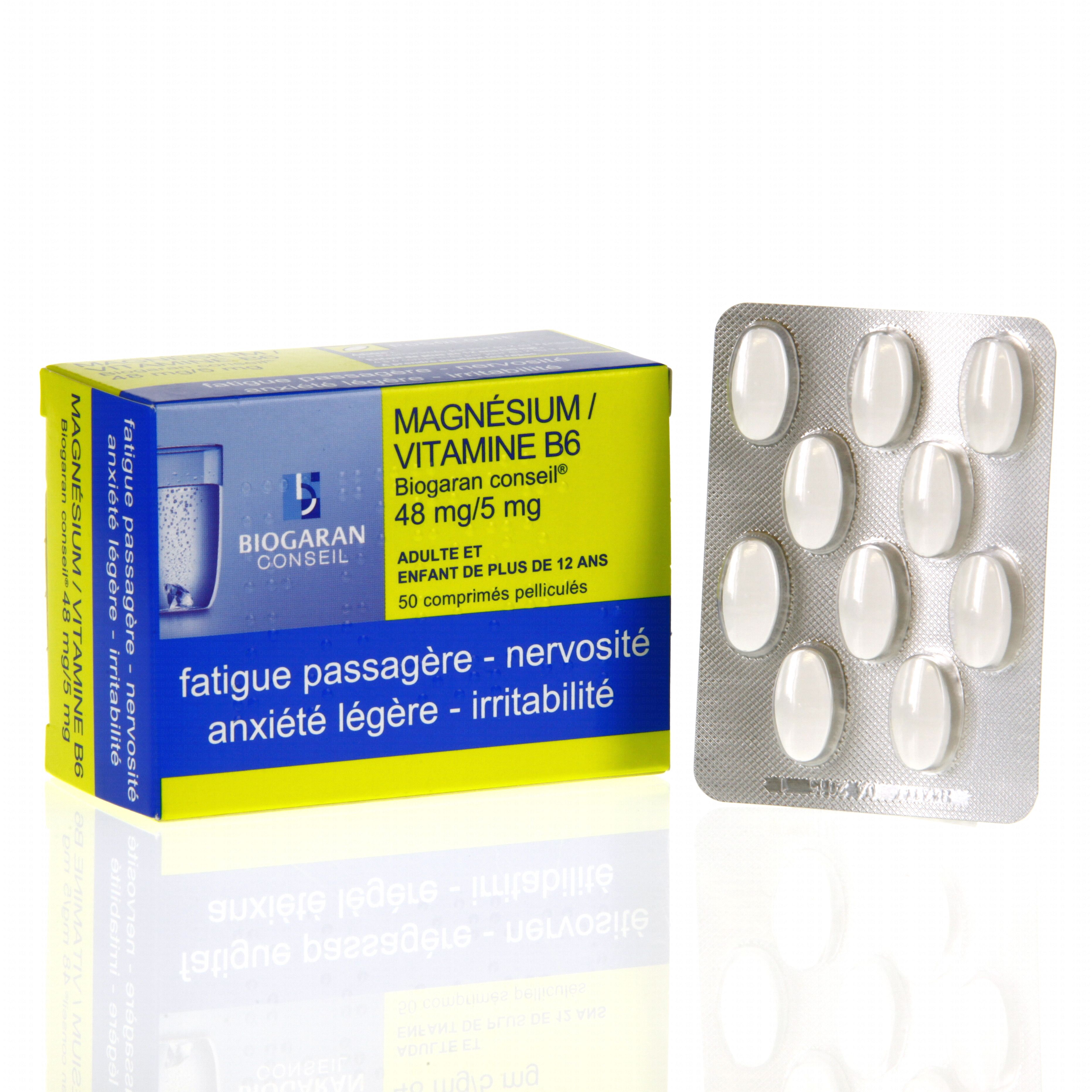 BIOGARAN Magnésium / vitamine b6 48mg / 5mg boîte de 50 comprimés