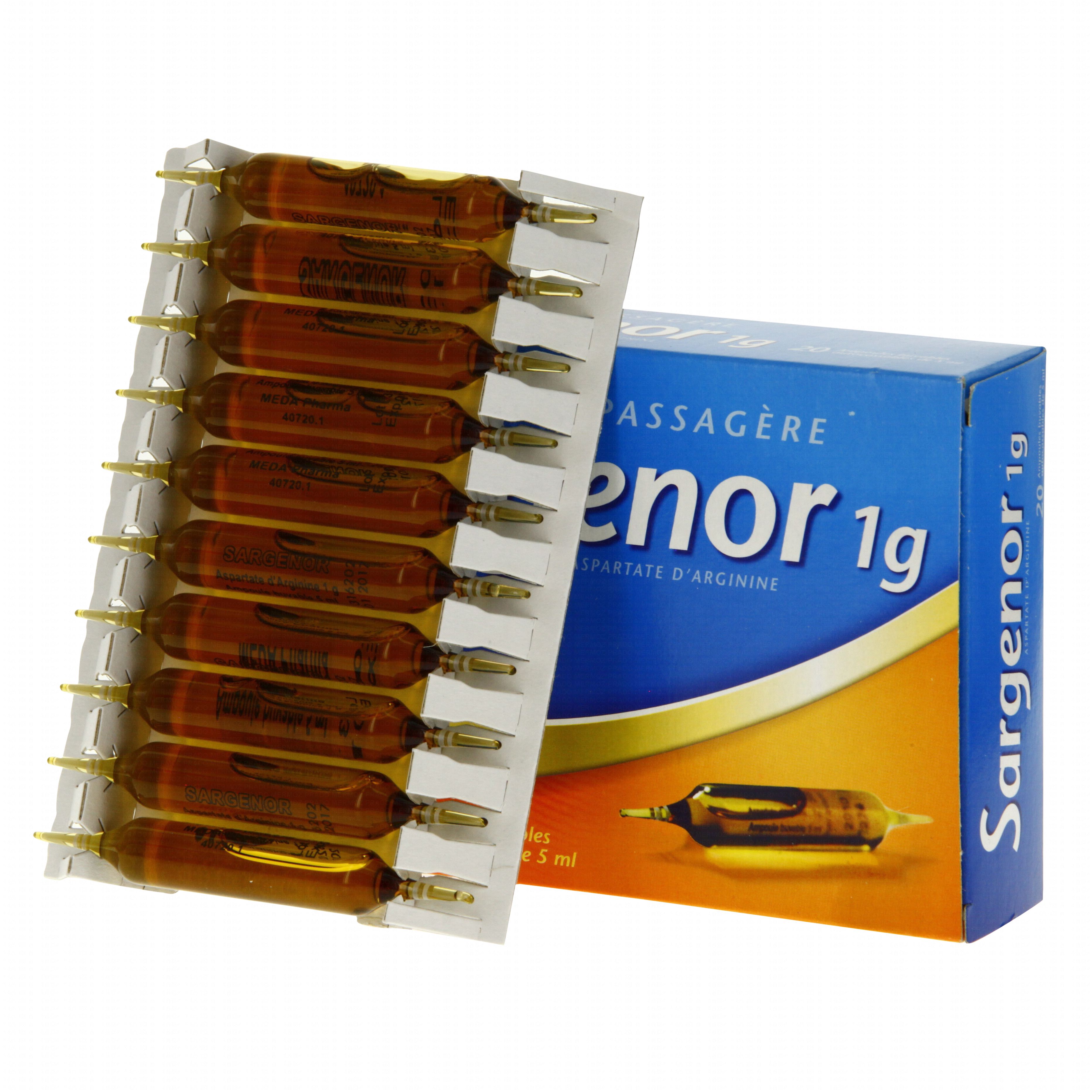 Sargenor 1 g/5 ml boîte de 20 ampoules Medapharma (médicament conseil
