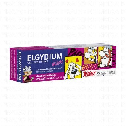 ELGYDIUM Kids Gel Dentifrice Ast&eacute;rix Grenadine des petits Gaulois 3/6 ans 50ml