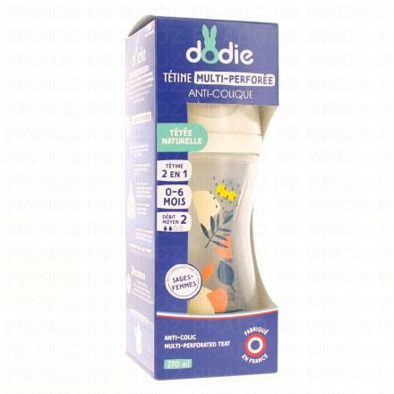 Dodie Biberon T&eacute;tine Multi-Perfor&eacute;e 0/6mois 270ml (terracotta)