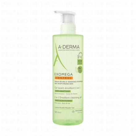 A-DERMA Exomega Control - Gel lavant &eacute;mollient (flacon pompe 500ml)