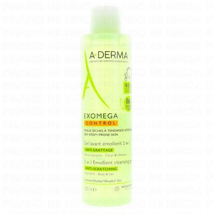 A-DERMA Exomega Control - Gel lavant &eacute;mollient (flacon 200ml)