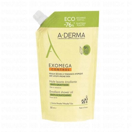 A-DERMA Exomega Control - Huile lavante &eacute;molliente (eco-recharge 500ml)