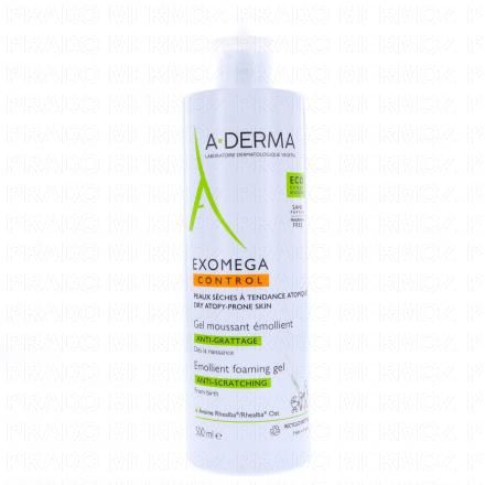 A-DERMA Exomega Control - gel moussant &eacute;mollient anti-grattage (flacon 500ml)