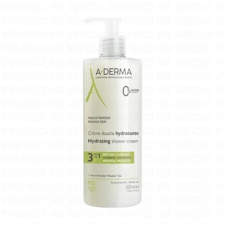 A-DERMA Les indispensables - Cr&egrave;me douche hydratante (flacon pompe 500ml)
