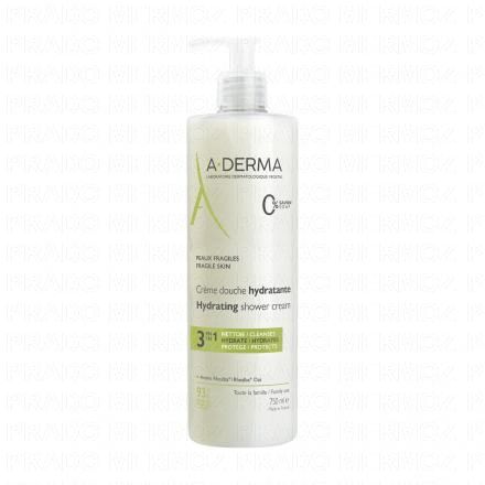 A-DERMA Les indispensables - Cr&egrave;me douche hydratante (flacon pompe 750ml)