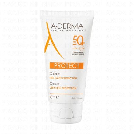 A-DERMA Protect - Cr&egrave;me tr&egrave;s haute protection peaux fragiles s&egrave;ches SPF 50 tube 40ml