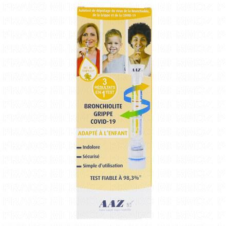AAZ Autotest Bronchiolite Grippe COVID-19 test nasal antigénique boite de 1