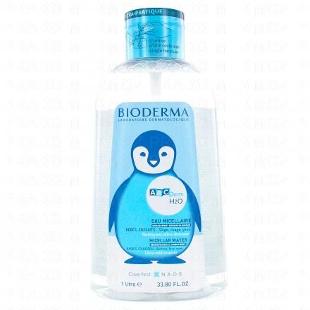 BIODERMA ABCDerm - H2O eau micellaire nettoyante b&eacute;b&eacute; & enfant (flacon pompe 1l)