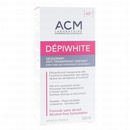 ACM D&eacute;piwhite - D&eacute;odorant anti-transpirant unifiant roll-on 50ml