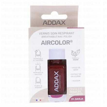 ADDAX Aircolor - Vernis soin respirant n&deg;01 Dahlia 11ml