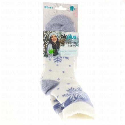 AIRPLUS Femme - Chaussettes flocons Taille 35-41 (bleu)