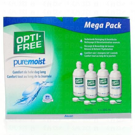 ALCON Opti-Free Pure Moist solution muti-fonctions de décontamination (lot de 4 flacons 300ml)