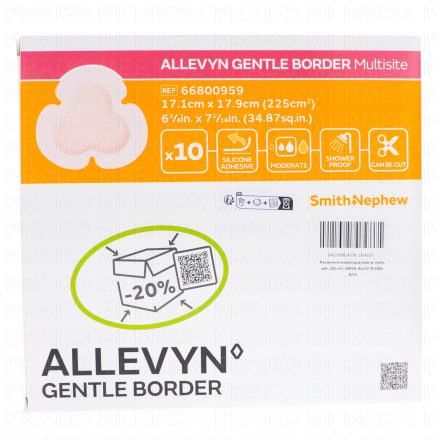ALLEVYN Gentle border lite - Pansement de mousse x10 (17,1cm x 17,9 cm)