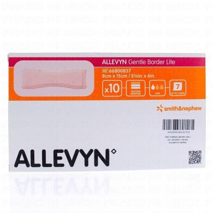 ALLEVYN Gentle border lite - Pansement de mousse x10 (8cm x 15cm)